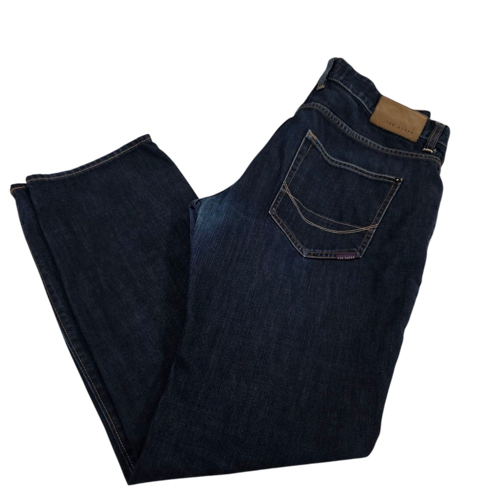 Ted Baker Straight Jeans Mens‎ Blue 34 Denim Regular Kings N Queens Distressed